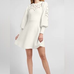NWT Elegant White Long-Sleeve Dress
